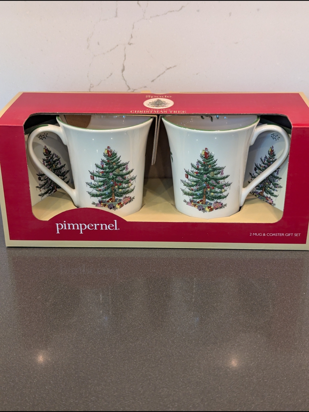 Spode Pimpernel Christmas Tree Mug & Coaster Set